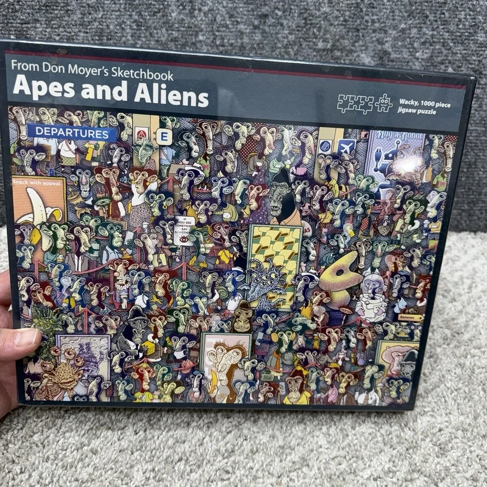 Apes and Aliens wacky 1000 piece jigsaw puzzle NIB